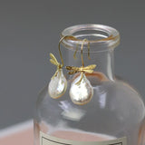Baroque Pearl Drop Earrings with Dragonfly Charm