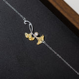 Ginkgo Leaf Pearl Necklace – Sterling Silver Nature Jewelry