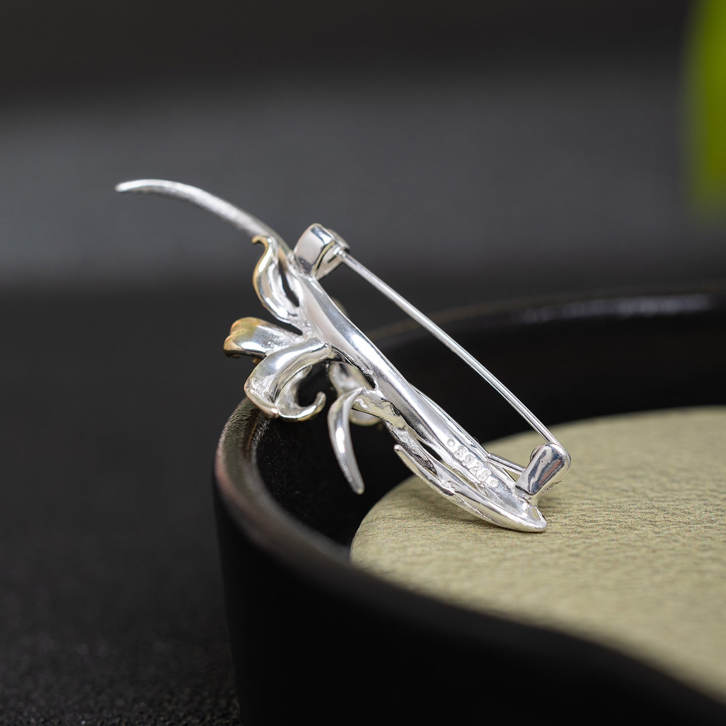 Golden Orchid Brooch for Timeless Feminine Radiance