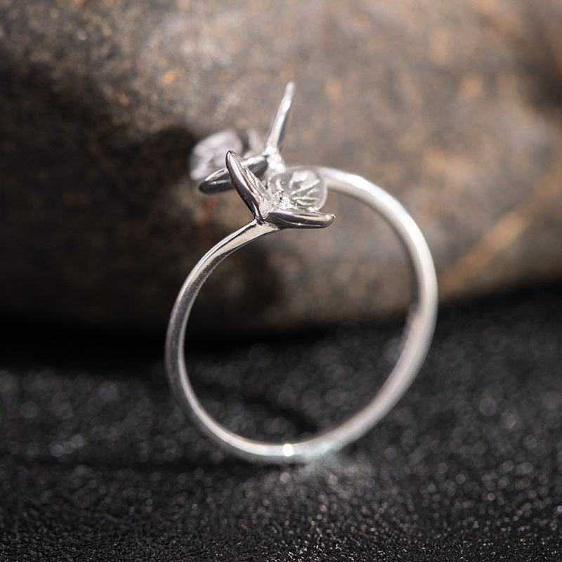 Moonlit Herb Leaf Open Ring – Nature Witch Jewelry