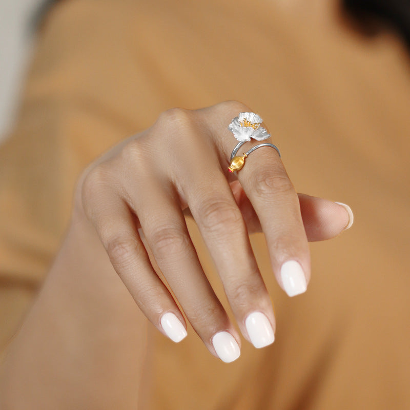 Bloom and Bud Ring for Duality and Feminine Power