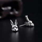 Mystic Bunny Mask Stud Earrings with Ritual Power
