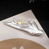 Ocean Wave Brooch – Silver and Gold Nature-Inspired Pin