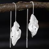 Silver Feather Threader Earrings for Boho Mystic Style