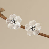 Frosted Plum Blossom Studs for Purity and Inner Strength