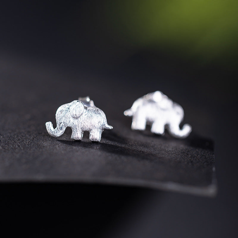 Silver Elephant Stud Earrings – Totem of Wisdom & Protection