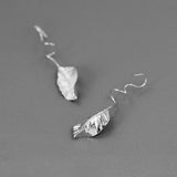 Leaf Drop Earrings Gold Silver Dangle Jewelry