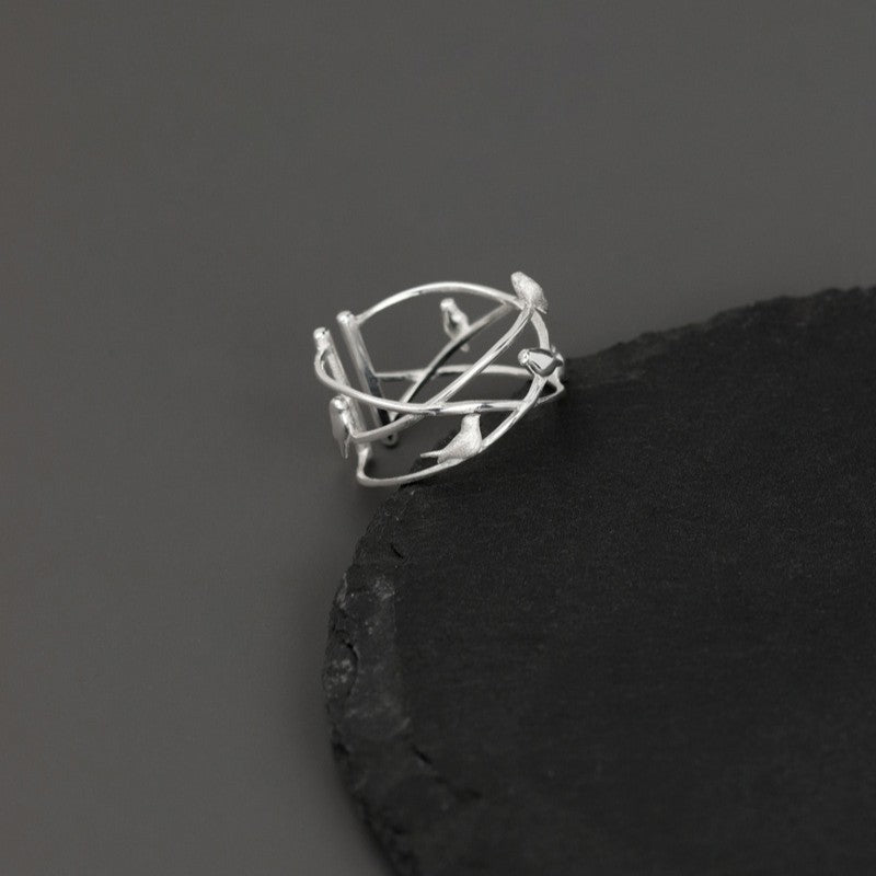 Nature Birds Inspired Gold Statement Ring
