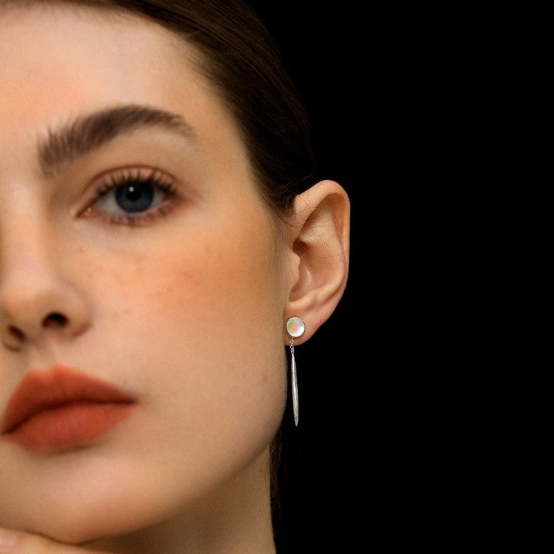 Leaf Drop Earrings Gold Silver Dangle Jewelry