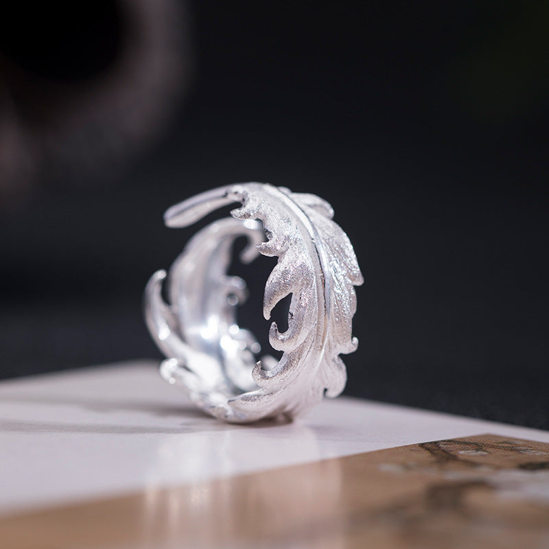 Leaf Statement Ring – Nature-Inspired Adjustable Forest Jewelry
