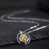 Celestial Blossom Pendant Necklace with Jade and Gold Flowers