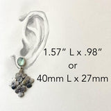 Cluster Floral Earrings with Green Gemstone Nature Inspired Design