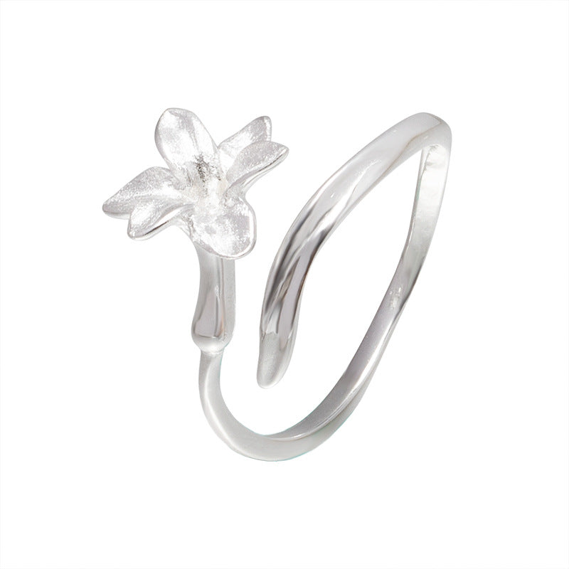 Blooming Spirit Flower Ring – Adjustable Nature Inspired Band