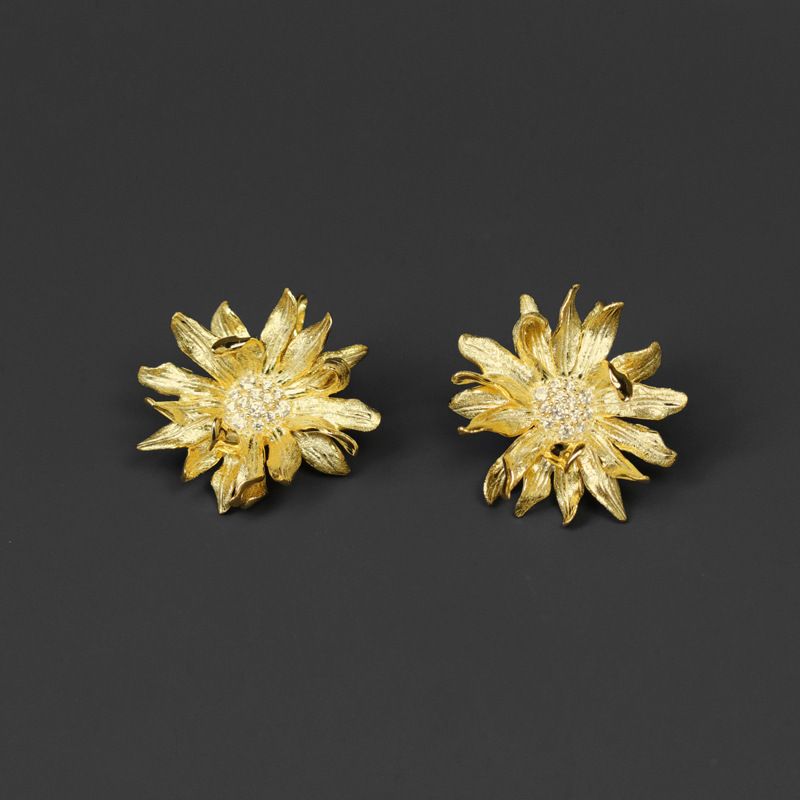 Leaf Drop Earrings Gold Silver Dangle Jewelry