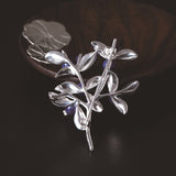 Midnight Berry Brooch – Silver Leaves & Lapis Fruits