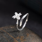 Blooming Spirit Flower Ring – Adjustable Nature Inspired Band