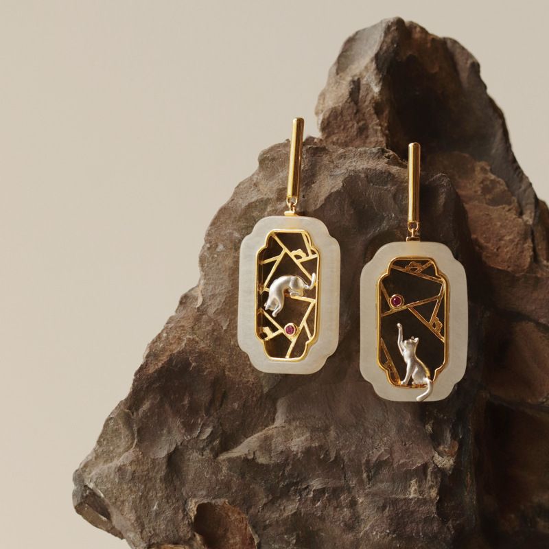 Leaf Drop Earrings Gold Silver Dangle Jewelry