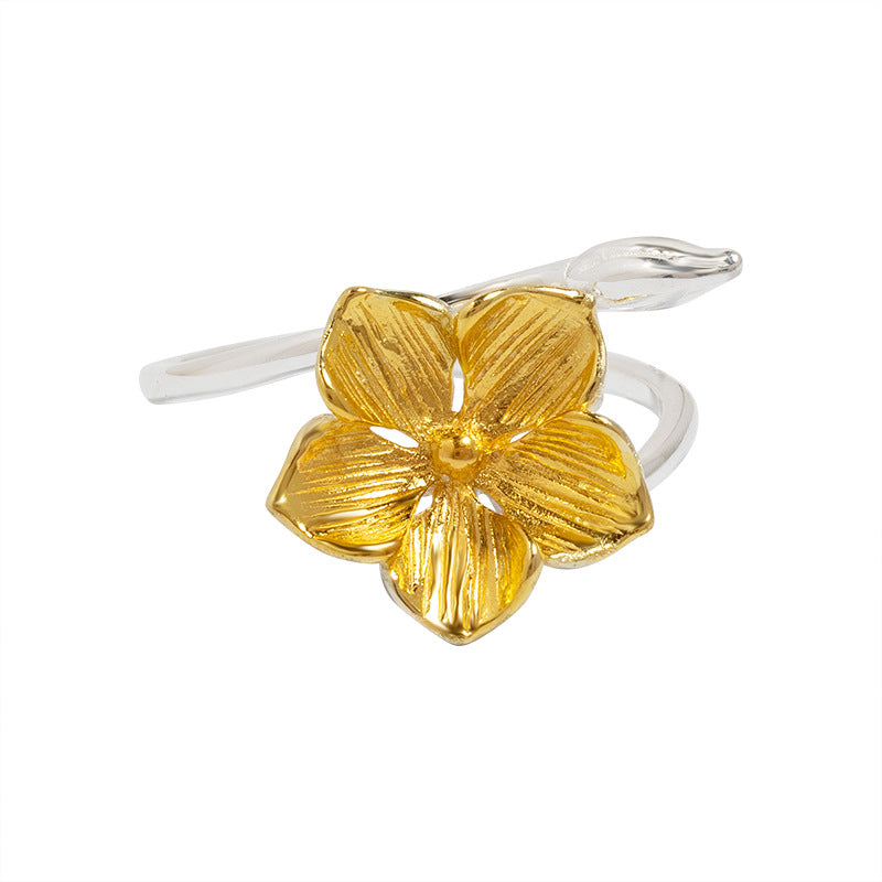 Golden Dawn Flower Ring – Botanical Sunlight Charm