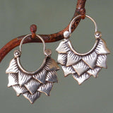 Bohemian Lotus Petal Hoop Earrings with Nature-Inspired Design