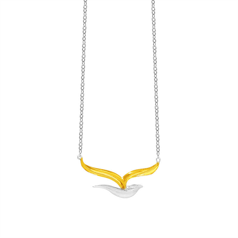 Spirit Flight Necklace – Dual-Tone Bird of Light