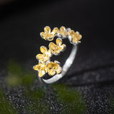 Adjustable Floral Bloom Ring in Gold and Silver Finish