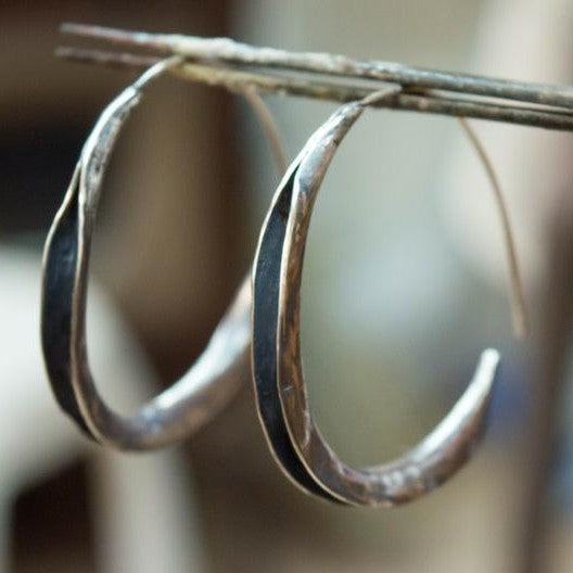 Rustic Textured Hoop Earrings for Bohemian Nature-Inspired Style