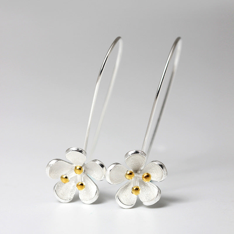 Golden Bloom Drop Earrings with Floral Spirit Energy