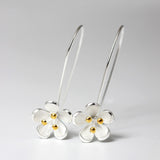 Golden Bloom Drop Earrings with Floral Spirit Energy
