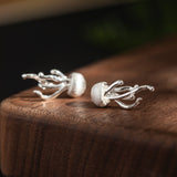Sterling Silver Jellyfish Earrings Ocean-Inspired Drop Studs