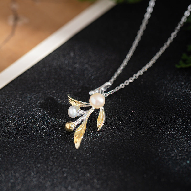 Mystic Branch Pearl Necklace for Growth and Moonlight Magic