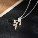 Mystic Branch Pearl Necklace for Growth and Moonlight Magic