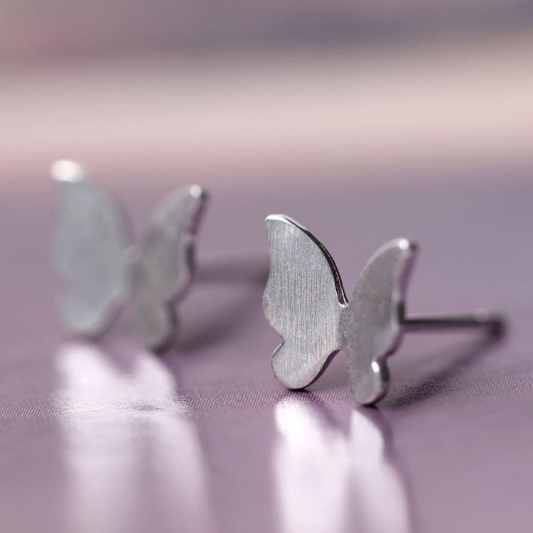Silver Butterfly Stud Earrings for Transformation and Freedom
