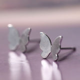 Silver Butterfly Stud Earrings for Transformation and Freedom