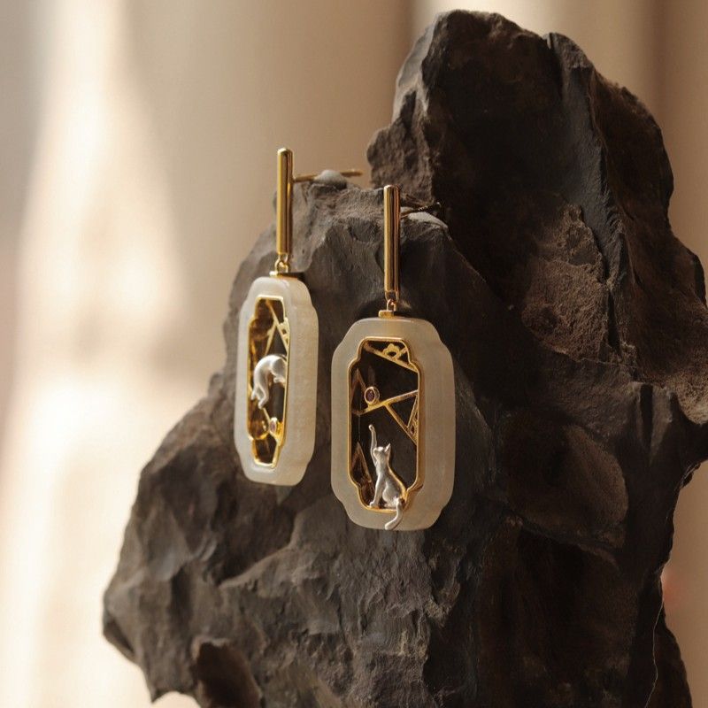 Leaf Drop Earrings Gold Silver Dangle Jewelry