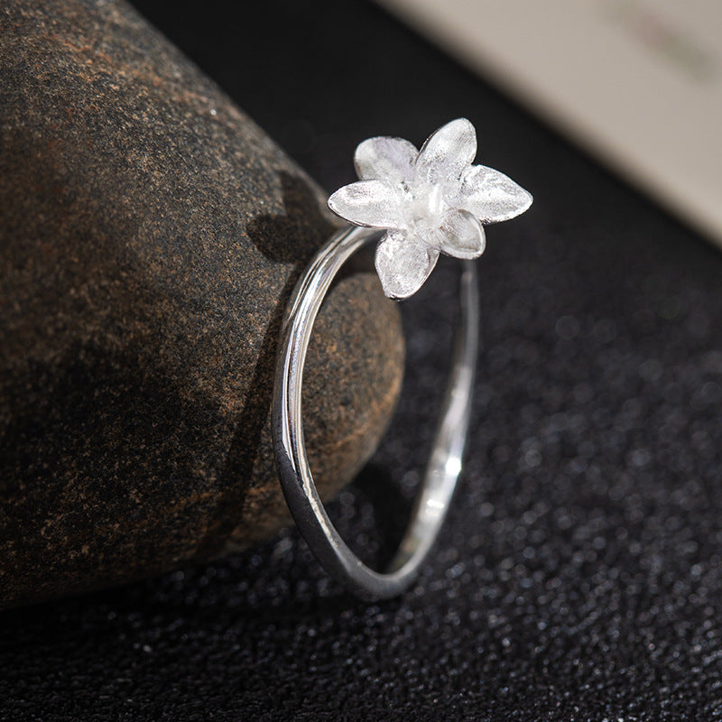Blooming Spirit Flower Ring – Adjustable Nature Inspired Band