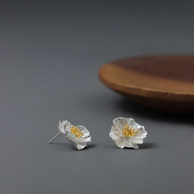 Leaf Drop Earrings Gold Silver Dangle Jewelry