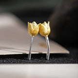 Golden Tulip Bud Earrings for Grace, Growth and Renewal