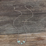 Family Bird Necklace with Turquoise Gemstones Nature Inspired