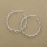 Bohemian Beaded Edge Hoop Earrings with Nature-Inspired Charm