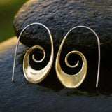 Golden Spiral Drop Earrings with Bohemian Nature-Inspired Style