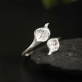 Adjustable Leaf Wrap Ring in Silver or Gold Finish
