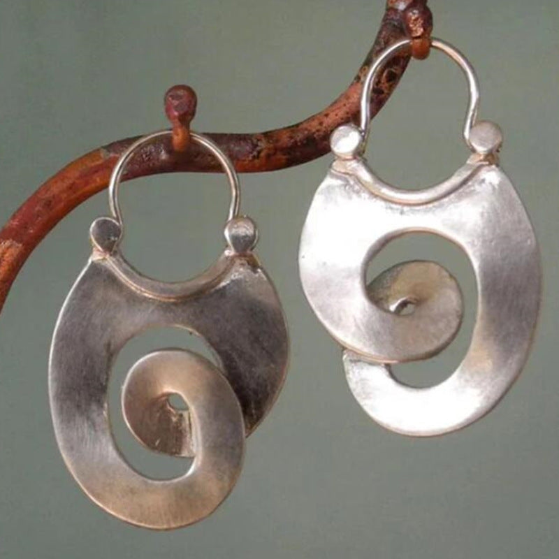 Artisan Swirl Drop Earrings in Brushed Sterling Silver
