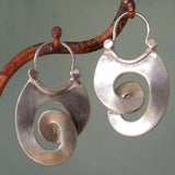 Artisan Swirl Drop Earrings in Brushed Sterling Silver