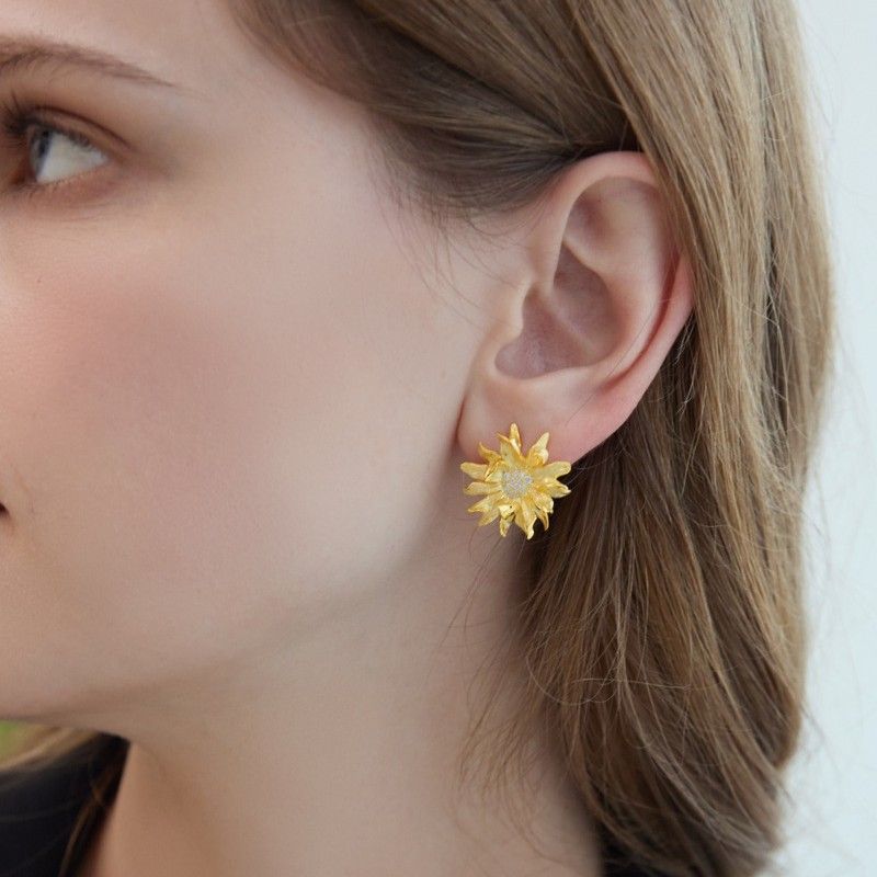 Leaf Drop Earrings Gold Silver Dangle Jewelry
