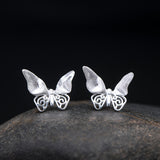 Silver Filigree Butterfly Studs for Transformation and Spirit Flow