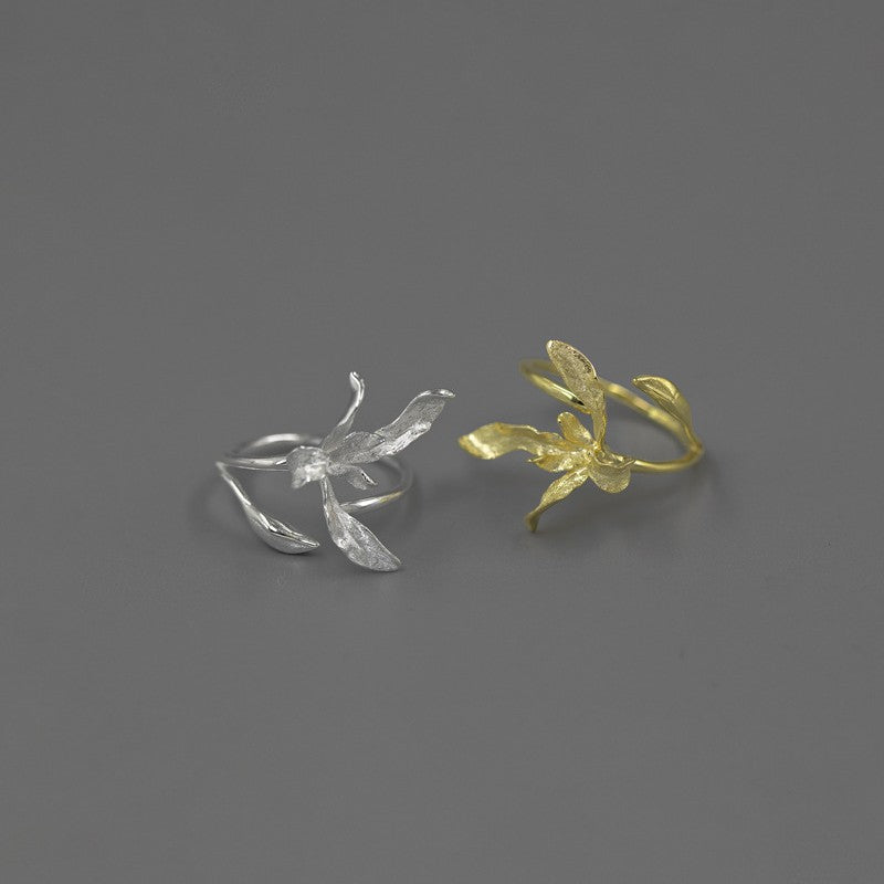 Orchid Flower Adjustable Ring for Women