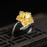 Golden Dawn Flower Ring – Botanical Sunlight Charm