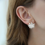 Leaf Drop Earrings Gold Silver Dangle Jewelry