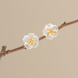 Frosted Plum Blossom Studs for Purity and Inner Strength