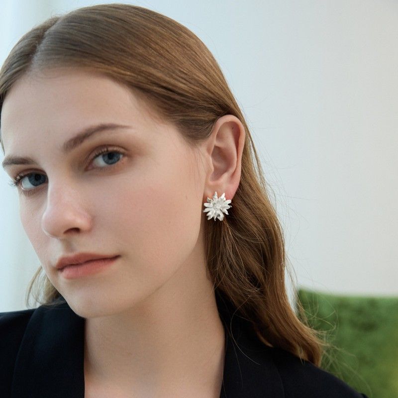 Leaf Drop Earrings Gold Silver Dangle Jewelry